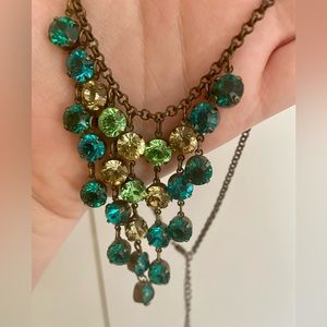 Green necklace and earrings